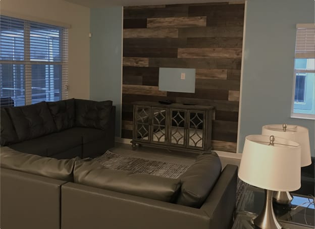 Wood accent wall
